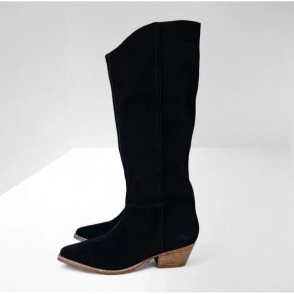 NEW Free People Sway Knee High Boot Womens EU 41 Black Leather Tall Slouchy - Picture 1 of 13